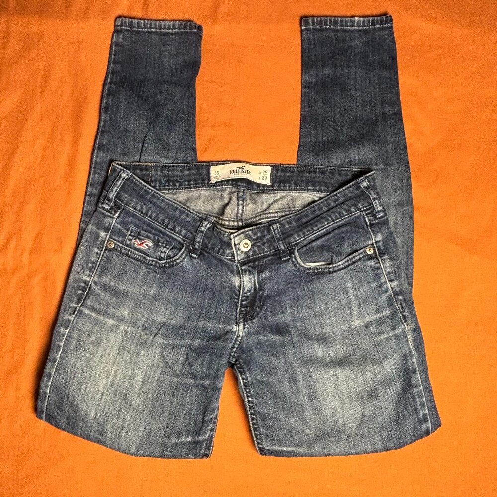 Hollister Dark Wash Faded Skinny Jeans Size 1S W25 L29